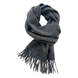意大利BV周也同款深灰色流苏围巾女秋冬新款时尚洋气高档围脖披肩
