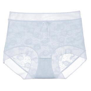 高腰女士透明内裤女夏季薄款棉质抗菌裆收腹冰丝无痕大码三角短裤
