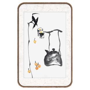 水墨茶壶挂画 手绘禅意画 茶室画 禅茶一味挂画 水墨茶壶简约国画