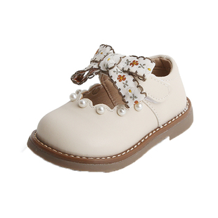 春秋季女宝宝公主鞋子0一1-2周岁婴儿鞋透气防滑软底小童学步皮鞋