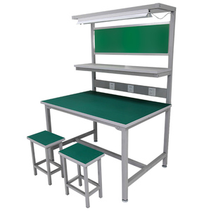 防静电工作台车间流水线操作台装配维修工作台桌单面带灯工作台