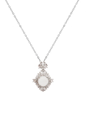 「湖心舞会」天然水沫玉吊坠项链S925纯银气质锁骨链轻奢小众颈链