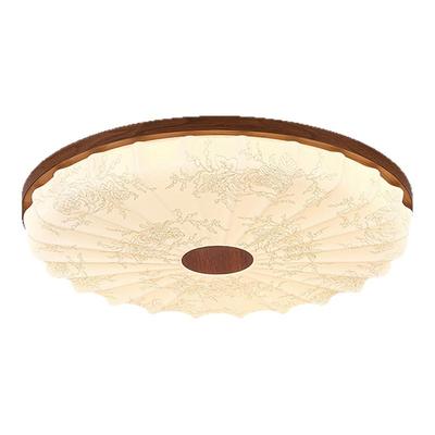 缤伦中古吸顶灯主卧室灯法式复古风高级感胡桃木色房间书房主灯具