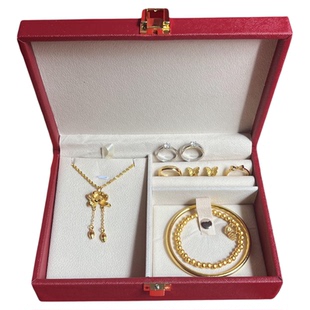 婚庆仿真黄金首饰新娘结婚假五金摆件订婚假三金摆台好运连连套装