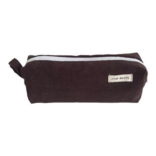 Secondmorning韩国代购 简约纯色灯芯绒笔袋大容量文具收纳包小众