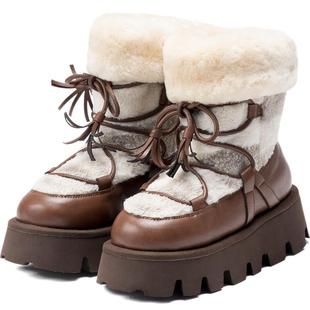 【保暖】littlegood费尔岛雪地靴女新款冬季厚底保暖加绒短靴