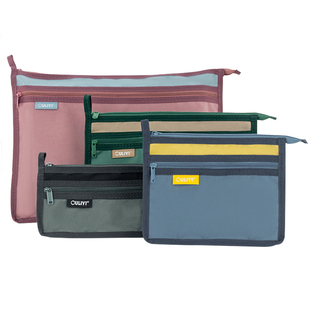 欧力益a4文件袋加厚收纳袋大容量拉链式资料袋双层手提防水家用证件A5票据文具分类档案帆布笔袋孕妇袋大号