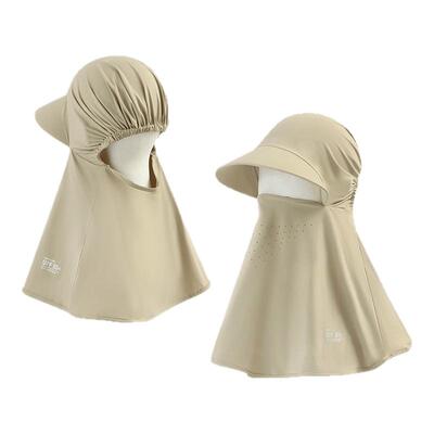 防晒帽女夏季冰丝披肩一体遮阳