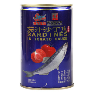 古龙食品茄汁沙丁鱼425g*5熟食海鲜小吃拌饭下饭菜即食番茄鱼罐头