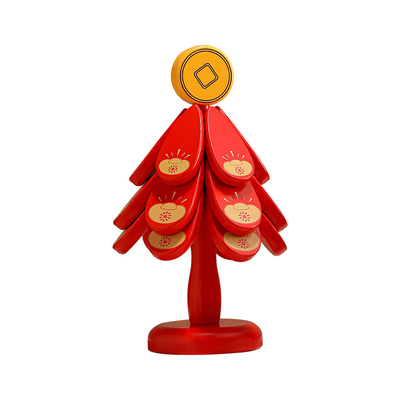 高级感发财树隔热垫摆件实木防烫