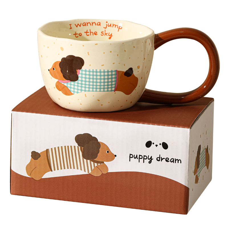 可爱马克杯生日礼物水杯家用大耳朵陶瓷杯子办公室早餐牛奶咖啡杯