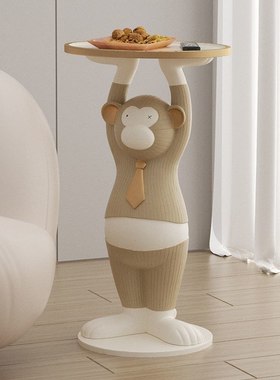 创意落地猴子托盘摆件客厅儿童房布置卧室床头装饰品生日乔迁送礼