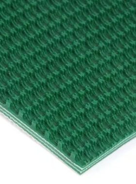 绿色PVC草花纹防滑爬坡输送带 全自动封箱机防跑偏输送带