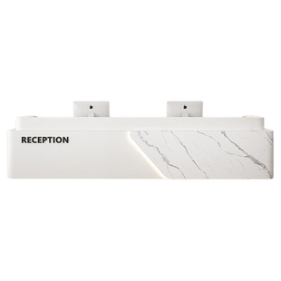 现代简约公司前台烤漆酒店会所大理石接待台收银台美容院吧台定制