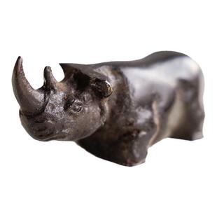 铜犀牛 手工全铜 日本进口文镇摆件 高冈铜器 镇纸书镇笔架礼物