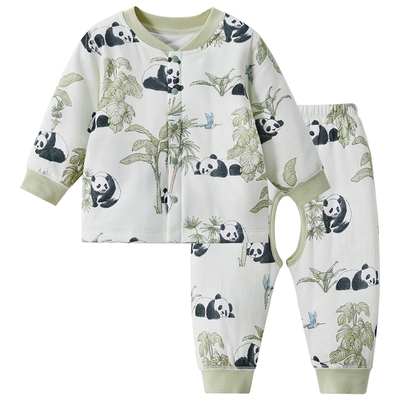 宝宝开裆裤套装秋冬婴儿保暖衣