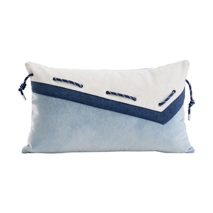 抱枕客厅沙发高级蓝色海洋新款靠枕肌理可爱儿童青少年抱枕套家居