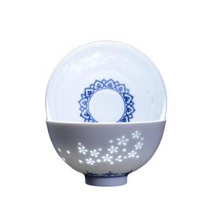 古镇陶瓷 景德镇高温玲珑瓷饭碗 米饭碗碟套装 家用碗 高白瓷碗