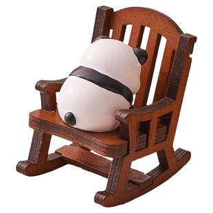 可爱熊猫摆件打工人上班发疯办公桌装饰工位解压女生情绪稳定神器