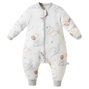 踏踏猴婴儿睡袋新款竹棉宝宝分腿儿童夏季双层桑蚕丝防踢被睡袋