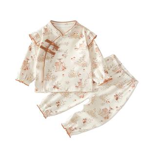 婴儿衣服秋季纯棉套装分体国风一岁早秋婴幼儿宝宝秋装女宝10月龄