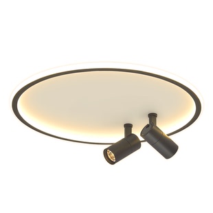 年轻人卧室吸顶灯2026新款led圆形灯现代简约带射灯客厅书房灯具