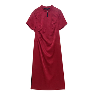 十里红妆【自制款】遇见大码喜庆订婚红色新中式旗袍大码胖mm显瘦