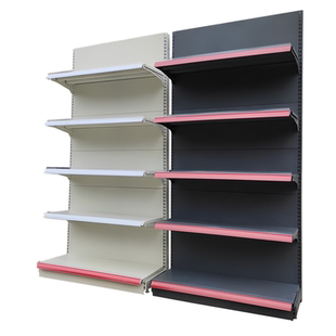 超市货架端头层板展示架商店便利店零食多层单面双面磨砂灰置物架