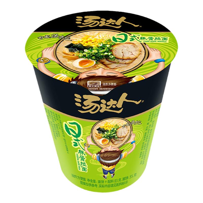 特价统一汤达人方便面杯面日式豚骨拉面12杯整箱装罗宋混搭泡面