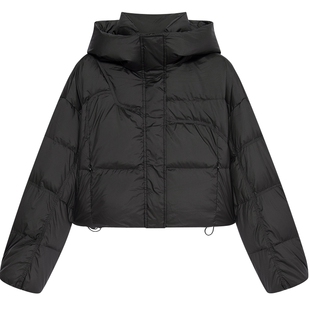 【90白鸭绒】Juicy Couture橘滋羽绒服女黑色短外套