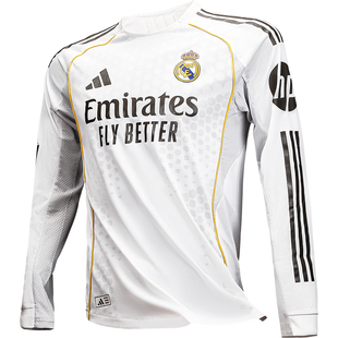 ADIDAS皇马主场长袖球衣25-26赛季阿迪达斯球员版球迷正品JN8866