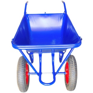 农用双轮手推车独轮车园林车翻斗车工地斗车小推车两轮建筑搬运车