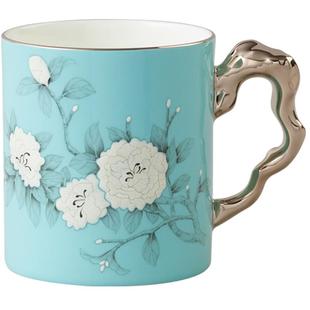 永丰源 夫人瓷手绘蓝马克杯340ml陶瓷水杯茶杯杯子伴手礼礼盒装