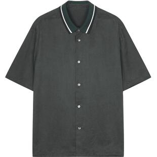 [铜氨]速写男装春夏新款男士短袖衬衫polo衫滑爽简约通勤舒适T恤