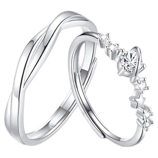 老凤祥恋爱星球系列S925银戒指男女款情侣一对指环送女友老婆