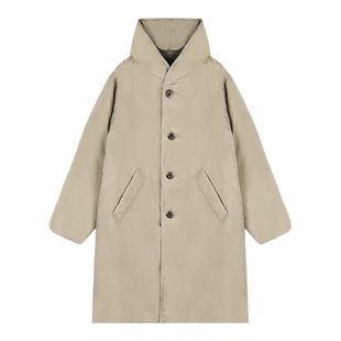 CHU楚妞90白鹅绒天空绒连帽中长款羽绒服2025冬季新款女外套大衣