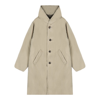 90白鹅绒天空绒连帽中长款羽绒服