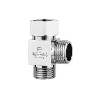 潜水艇三通分水阀门一进二出角阀分水器水龙头一分二转接头带开关