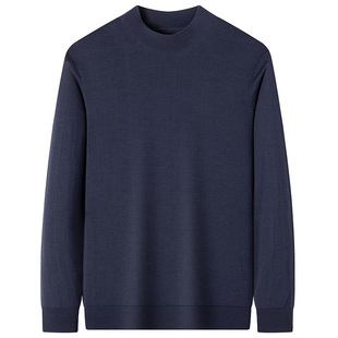 巴素兰16针精纺纯羊毛衫男秋冬100美丽诺贴身细腻轻薄打底针织衫