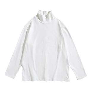 ACUSA基础素色高领磨毛加厚长袖T恤卫衣90sHipHopRNB造型打底衣男