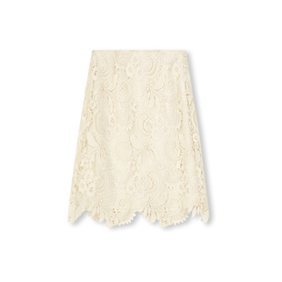 PRE PREWORKS法式慵懒腔调氛围感重工浮雕感蕾丝短裙半身裙