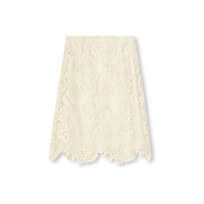 PRE PREWORKS法式慵懒腔调氛围感重工浮雕感蕾丝短裙半身裙