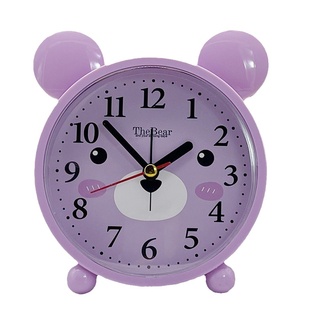 可爱小学生用闹钟表儿童时间管理时钟男女孩桌面卡通静音绿色钟表