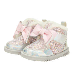 卡特兔雪地靴加厚保暖防滑女童棉鞋闪亮韩版女宝宝冬鞋小童公主鞋