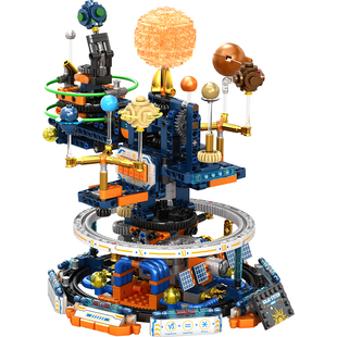 太阳系积木八大行星电动模型男女孩益智拼装儿童玩具礼物2026新款