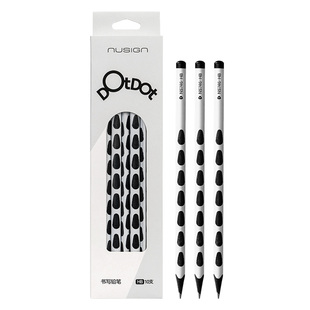 得力纽赛白杆洞洞黑木铅笔小白杆小学生一二年级专用书写端正握姿正姿HB2B儿童用初学者写字绘画适用卡通可爱