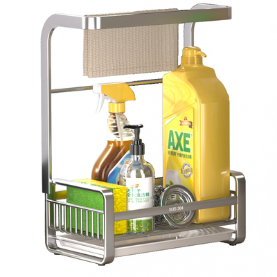 厨房沥水抹布架304不锈钢双杆