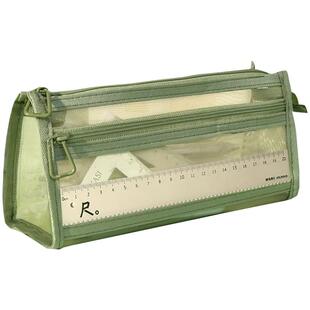 双层网纱笔袋2026年新款小学生考试专用透明文具盒简约高颜值ins风大容量男孩款铅笔盒女孩款初中女生收纳袋