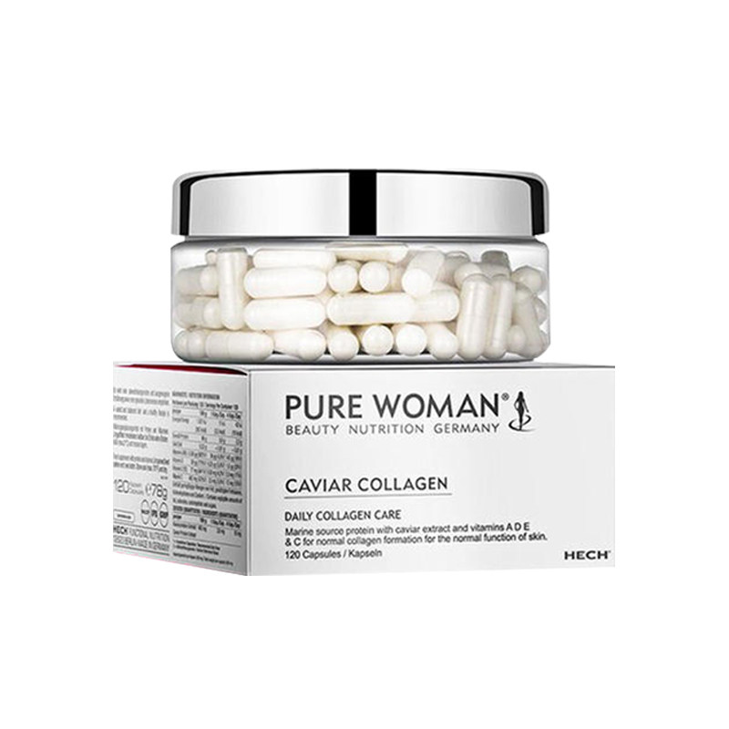 德国 赫熙 HECH 鱼子酱胶原蛋白肽胶囊 口服 120粒 PUREWOMAN