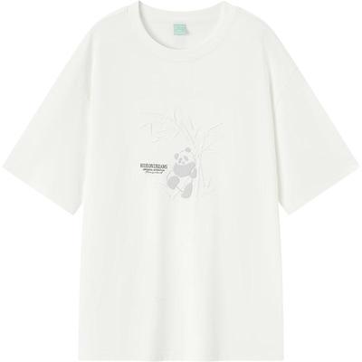 森马精致刺绣印花宽松短袖T恤男